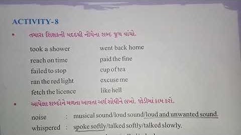 Std 6 sub English unit 4 activities 8 and 9 .....