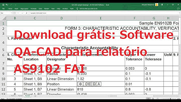 Relatório AS9102 FAI (First Article Inspection): download gratuito do software QA-CAD