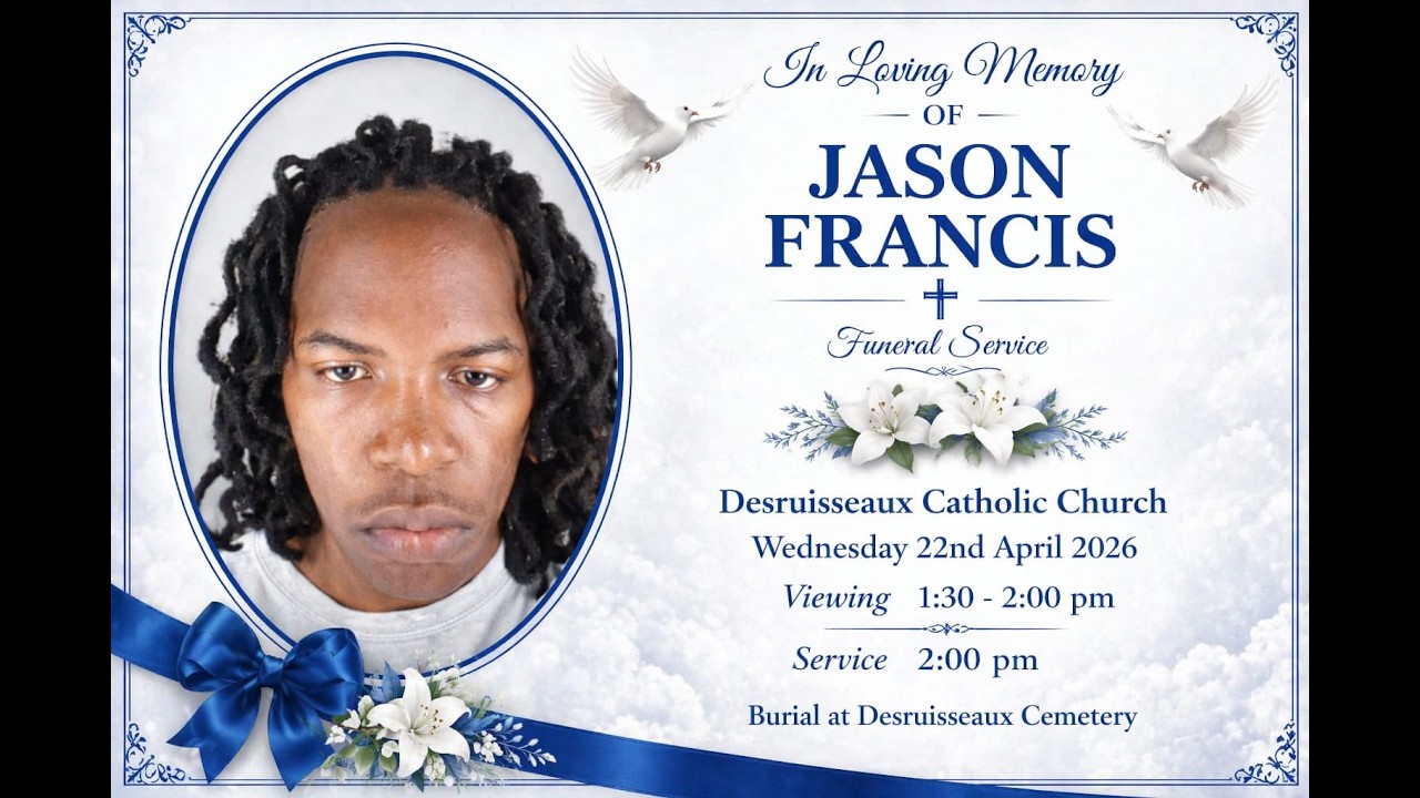 FUNERAL SERVICE OF JASON FRANCIS - YouTube