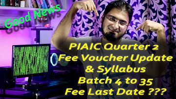 PIAIC Quarter 2 Fee Last Date | AI, CNC, BC & IOT | Batch 4 to 35