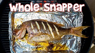 Whole Snapper cooked on a Weber Kettle recipe
