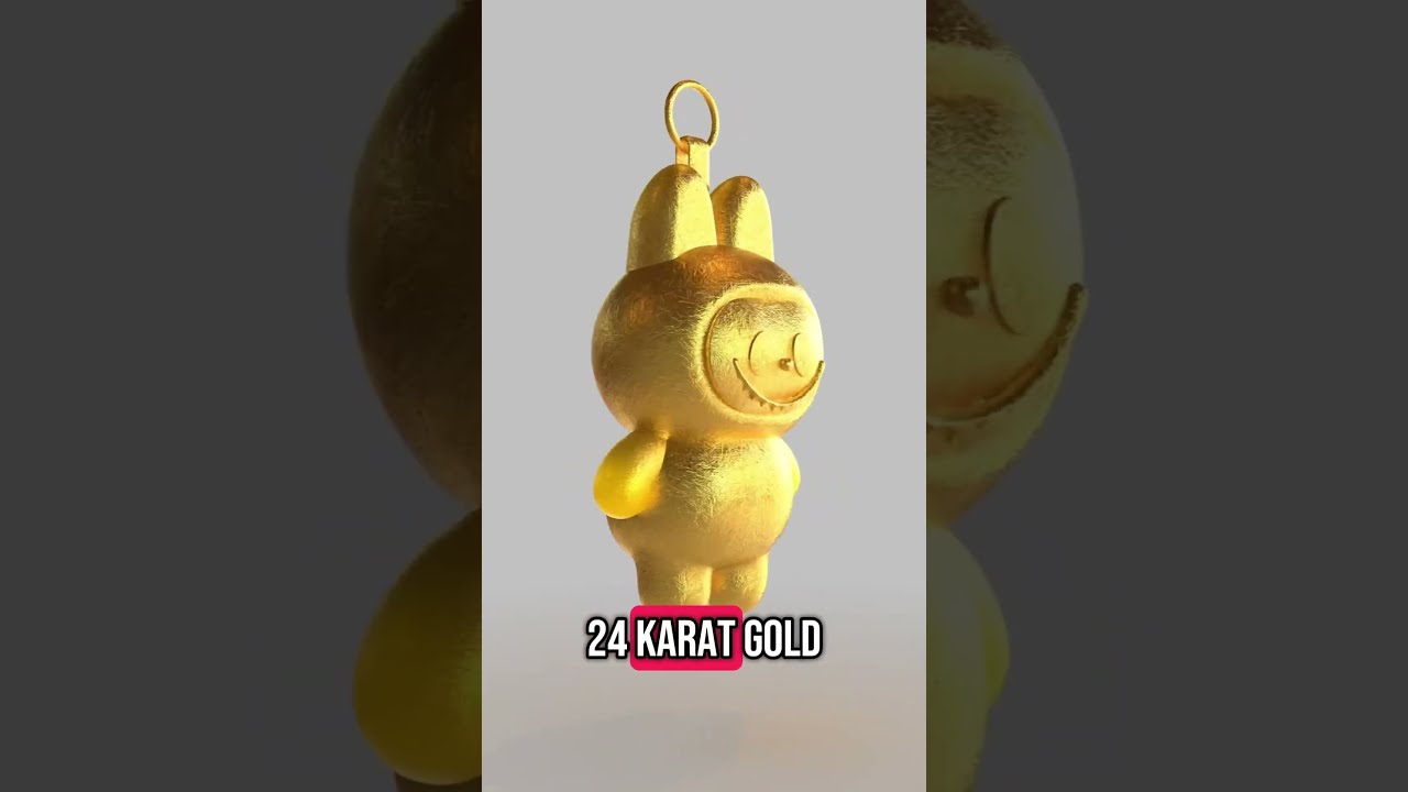 24k Gold Labubu Popmart 3dart