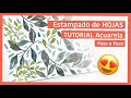 Tutorial HOJAS con Acuarelas - PINTA un estampado Paso a Paso