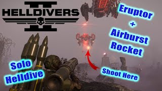 Helldivers 2 - Testing The New Airburst Rocket Launcher (Solo Helldive) (All Clear)