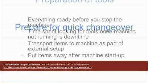 Lean Shop Floor YB Series - 5. Apply Quick Changeovers