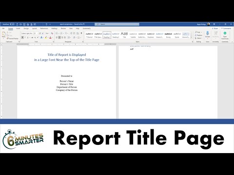 Video: Hvordan Ordne Tittelsiden Til Rapporten