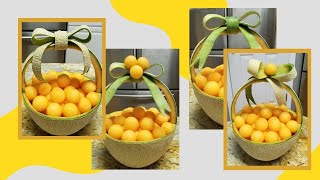 How to Make Cantaloupe Basket 4 Different Ways | Easy DIY Melon Centerpiece