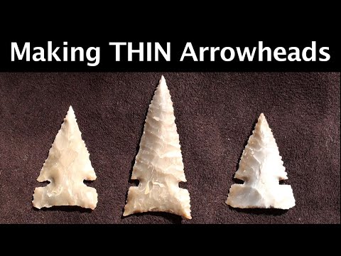 How to Make Thin Arrowheads, Flintknapping (HD)