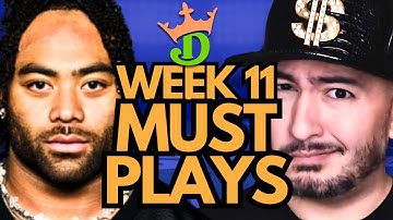 NFL DFS Week 11 MUST PLAYS (DraftKings Highest ROI Lineups!) | NFL DFS Picks + 2025 Fantasy Football