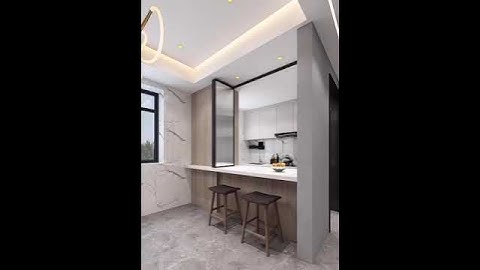 small open kitchen with living room