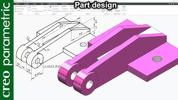 Creo part modeling tutorial Machine part-17 in Creo Parametric