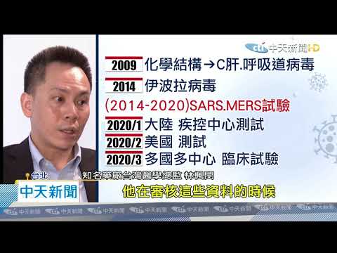 20200414中天新聞　最有機會的藥！「瑞德西韋」擴大試驗　台10確診者投藥20200414中天新聞　最有機會的藥！「瑞德西韋」擴大試驗　台10確診者投藥