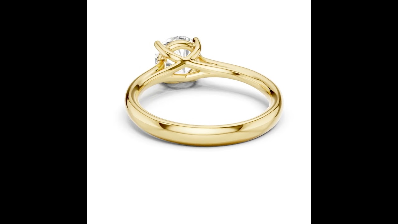 Round Brilliant Cathedral Shank Solitaire Engagement Ring