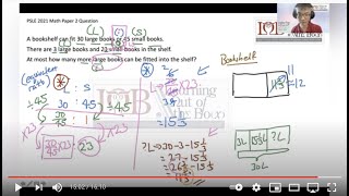 PSLE 2021 Math Q3 Paper 2 Bookshelf, Large Books and Small Books Equivalent Ratio, Part Whole