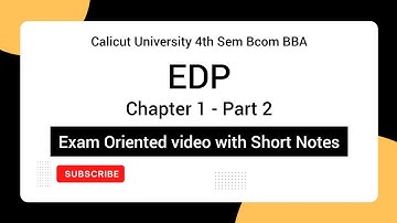 calicut University 4th Sem Bcom BBA EDP Exam Oriented Chapter 1 part 2 | Final Part |