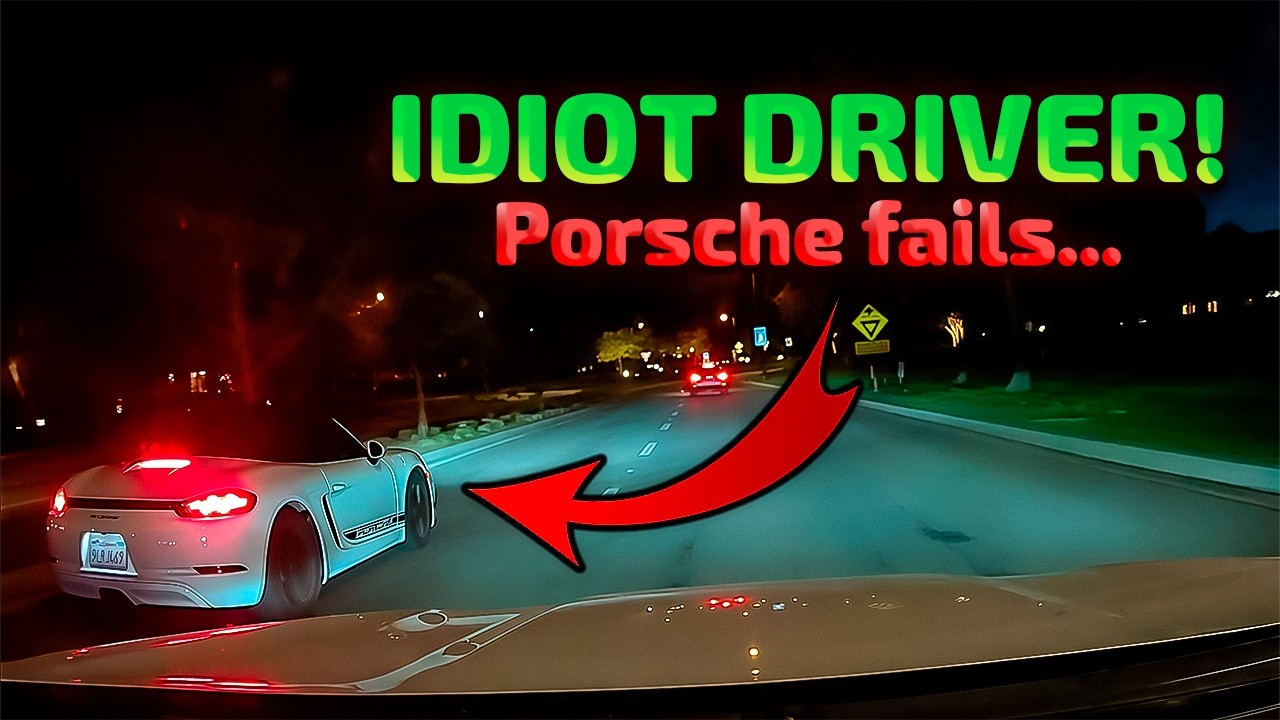 Instant Karma & Car Crashes #8 | Idiot in a Porsche Almost Causes Crash ...