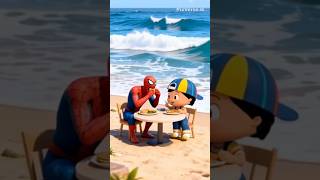 Pepee Ve Örümcek Adam Deniz Kenarında Yemek Yiyor