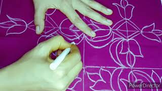 জাম কালার কাপডে ইউনিক নকঁশী কাথার ডিজাইন।how to make New Noksi kata desing.