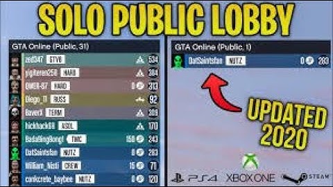 How to get SOLO PUBLIC Lobby on PS4 , XBOX ONE in GTA 5 ONLINE ( UPDATED 2020 )
