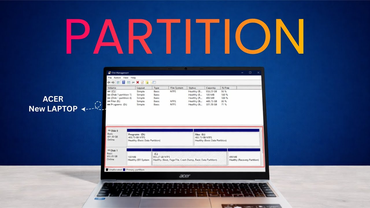 Partition Behind Computer How to Create Partition on Laptop 💻 | Windows 11/10 (No Data Loss ...