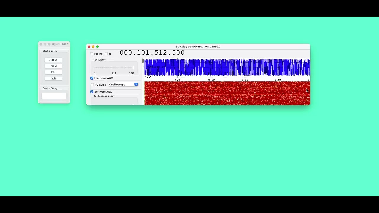 iqSDR - The Spectrum, Oscilloscope FFT and Oscilloscope Windows - YouTube