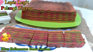 Cara Membuat Lapis Legit Pelangi Zigzag Khas Kalbar