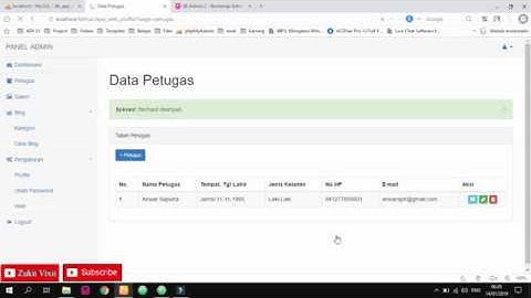 Cara Membuat Aplikasi Website Company Profile #10 Membuat Validasi, Edit dan Hapus Petugas