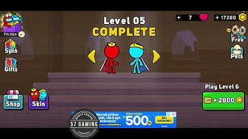 Red & Blue Stickman 2 Gameplay | Walktrough | Level 1-10
