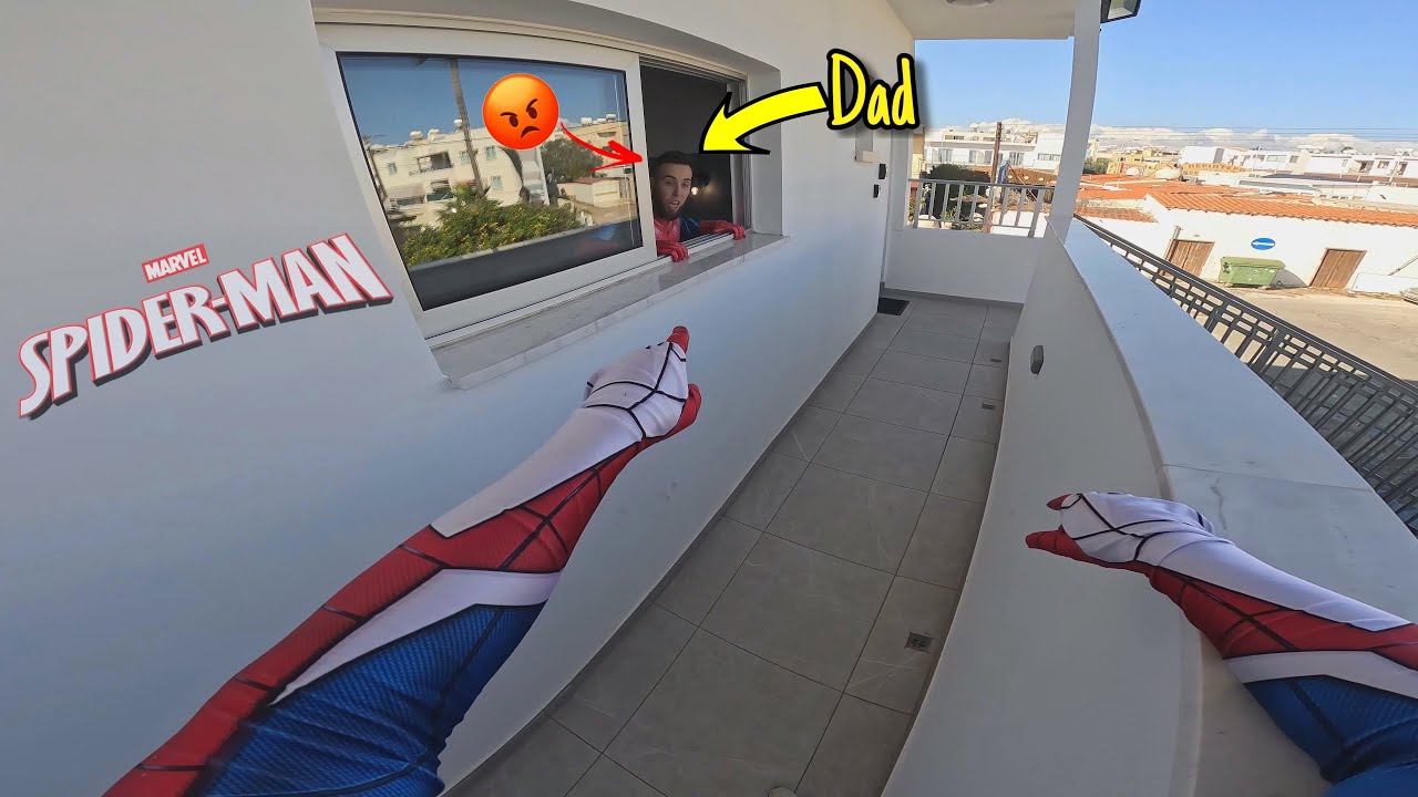 TOP 3 SPIDER-MAN ESCAPING ANGRY DAD (Action Parkour POV IN CYPRUS)