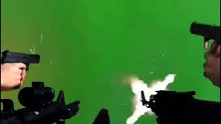 Green Screen Tembakan Senjata. Mentahan senjata. Mentahan menembak. menembak banyak. Pistol perang.