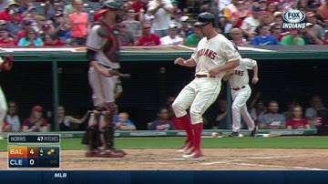 BAL@CLE: Moss doubles down the line to score Murphy