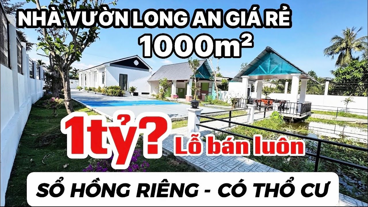 Nhà Vườn Long An Giá Rẻ 955m² – Rẻ Hơn 1 Tỷ – Sổ Hồng Riêng – Có Thổ Cư | Chợ Tốt Long An