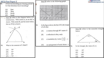 52,54,55&56 | Geometry and Trigonometry | Multiple Choice 2 | CXC CSEC Mathematics