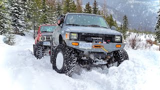 V8 Toyota Snow Wheeling Madness: Deep Snow Mountain Climb