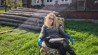 картинка: Фундамент под баню. Укрыли дровник.