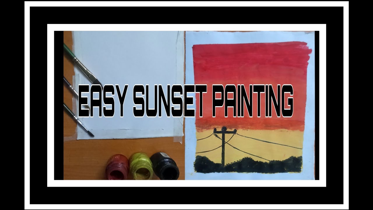 Easy sunset painting for beginners! | Step -by- step tutorial - YouTube