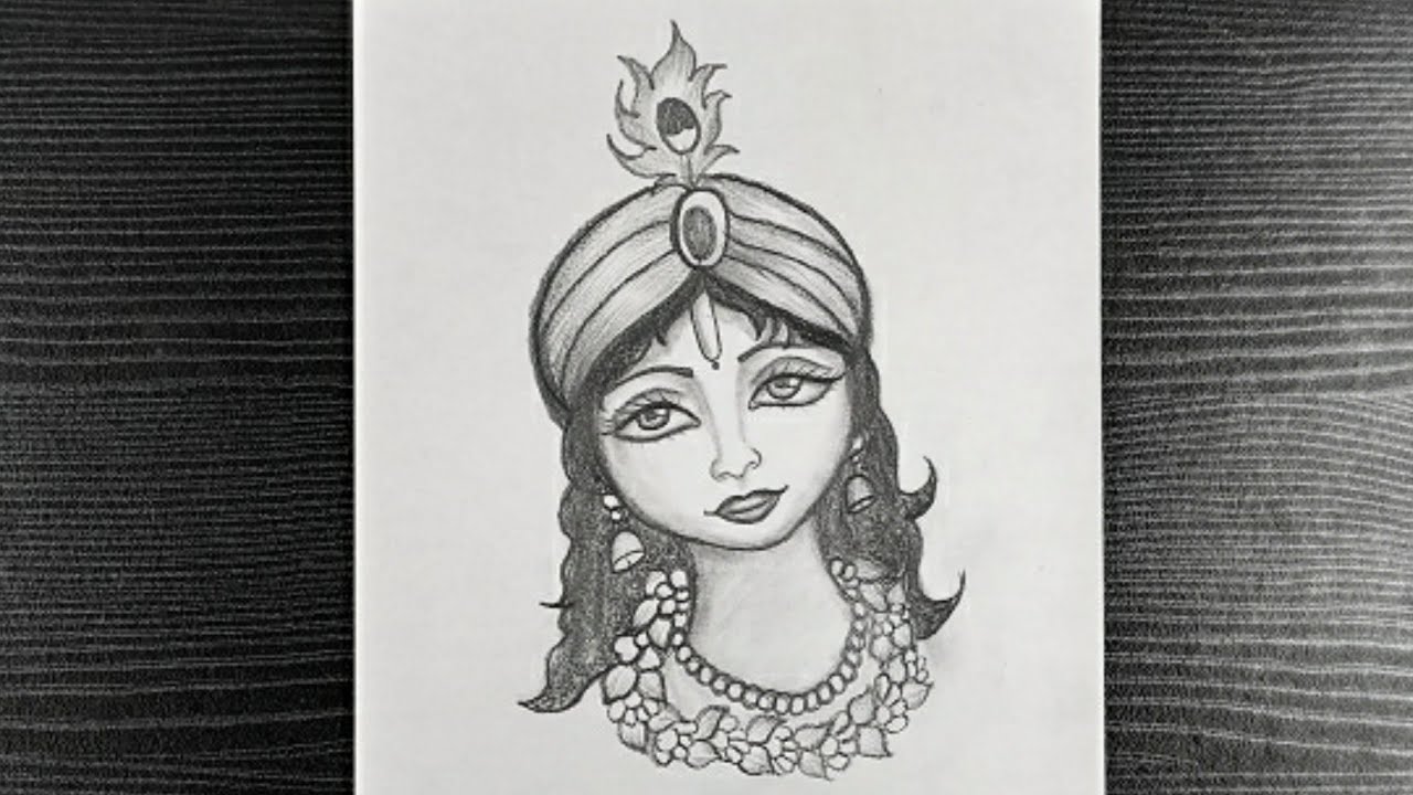 Krishna Ji Drawing || How To Draw Krishna Drawing || Janmashtami