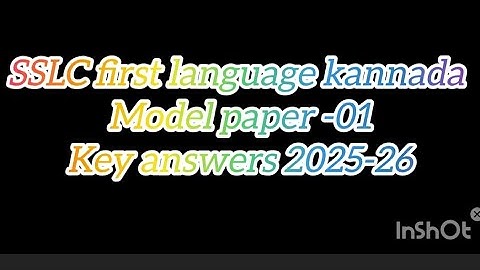 SSLC first language Kannada model question paper 1 key answers kannada 2025 26