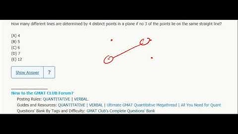 Combinatorics 28- How many different lines are determined by 4 distinct points in a plane if no 3...