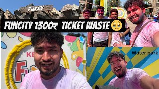 Funcity 1300₹ Tickets Waste 🥹| Water Park Chandigarh | Holi vlog