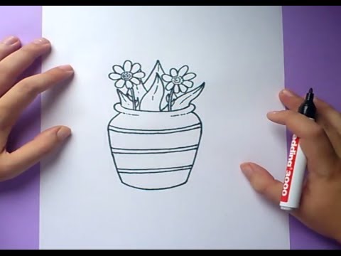 Máquina de escribir clima Limpia el cuarto Como dibujar un jarron con flores paso a paso | How to draw one vase with  flowers - YouTube