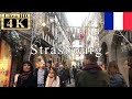 🇫🇷🎄Strasbourg Christmas Walk - Toward Strasbourg Cathedral - 【4K 60fps】