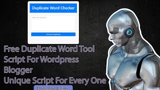 Free Duplicate Word Checker Script | Wordpress | Blogger | Link In Description | HTML, CSS and JS