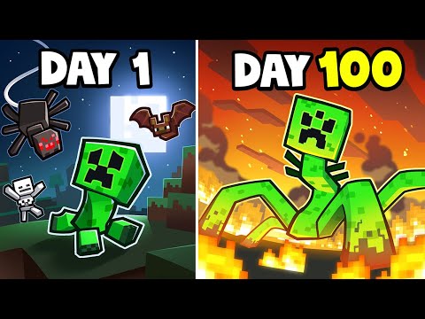 I Survived 100 DAYS as a MUTANT CREEPER!