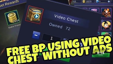 How to get battle points using video chest without watching the ads