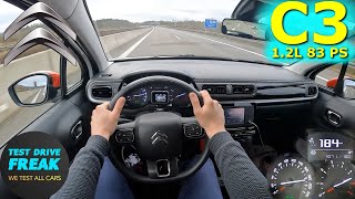 2023 Citroen C3 1.2 PureTech 83 5-Speed Manual 83 PS TOP SPEED AUTOBAHN DRIVE POV