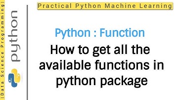 Python Tutorial 9 - Function | How to Get all the available functions in Python Package