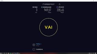 SpeedTest OpenFiber VodaFone 1000/200