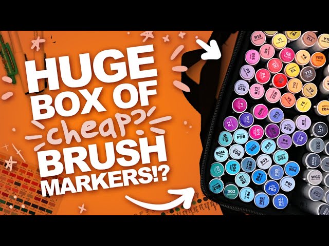 BEST CHEAP BRUSH-MARKERS?!  Ohuhu Dual-Tip Brush/Chisel Tip Markers - 48  set 