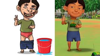 Upin & Ipin New Toy π | Funny Cartoon Drawing Meme